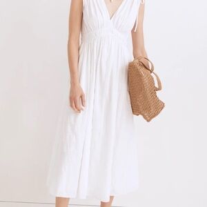 Madewell 	
Joanna Smocked Midi Dress in Windowpane